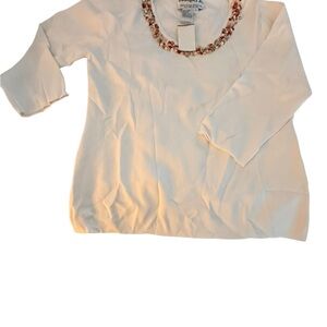 Joseph A Women's White Beaded Top